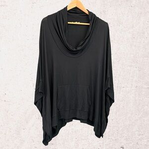 Mystree Black Cowl Neck Hoodie
